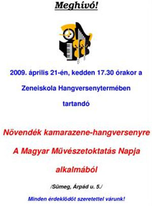Meghívó a Növendék kamarazene-hangversenyre