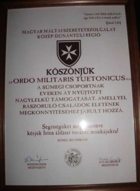 Oklevelet kapott a lovagrend